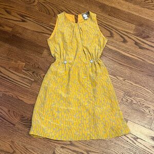 GUC Anthropologie Yellow Patterned Sleeveless Dress; 2